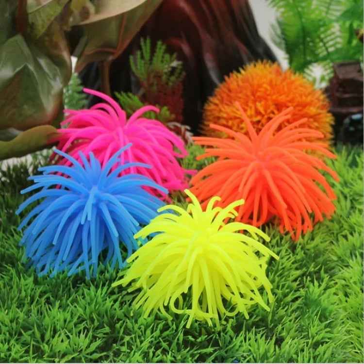 Aquarium Articles Decoration TPR Simulation Sea Urchin Ball Coral, Size: M, Diameter: 10cm