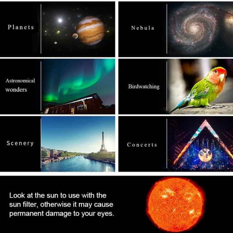 WR852-3 16x/66x70 High Definition High Times Astronomical Telescope with Tripod & Phone Fixing Clip & Moon Filter