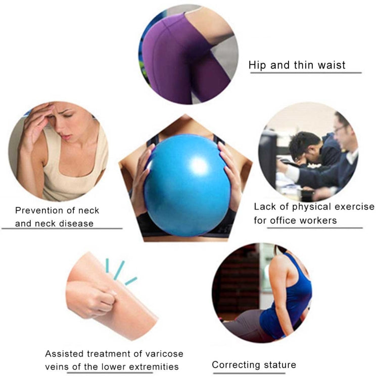 Mini Yoga Pilates Ball Explosion-proof PVC Ball Balanced Fitness Gymnastic Exercise Training with Straw, Diameter: 25cm, 25cm(Blue), 25cm(Purple)