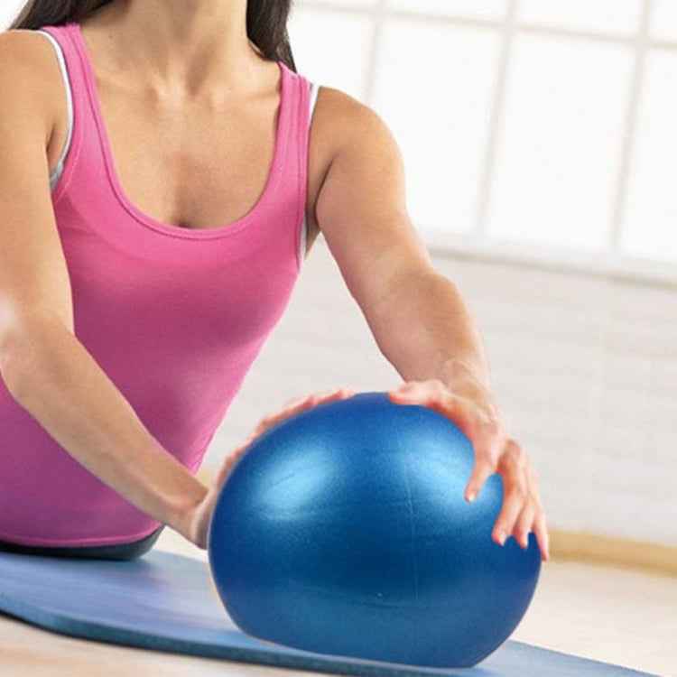 Mini Yoga Pilates Ball Explosion-proof PVC Ball Balanced Fitness Gymnastic Exercise Training with Straw, Diameter: 25cm
