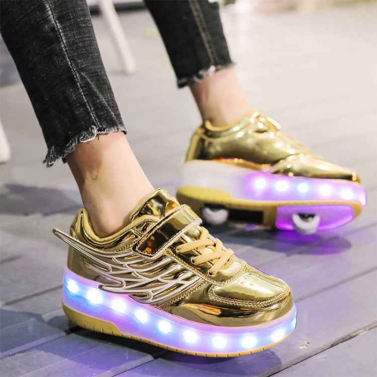 CD03 LED Double Wheel Wing Roller Skating Shoes, Size : 39