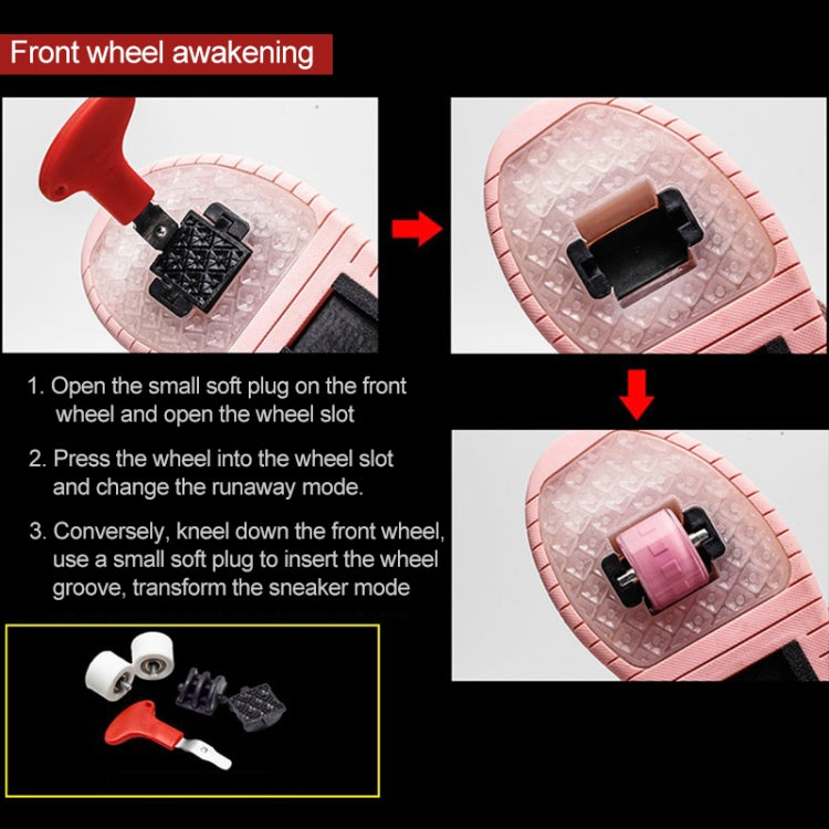 CD03 LED Double Wheel Wing Roller Skating Shoes, Size : 39, Size : 39 (Gold), Size : 39 (Silver), Size : 39 (Black), Size : 39 (Pink)