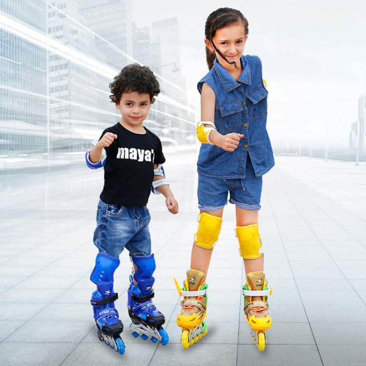 Adjustable Children Full Flash Single Four-wheel Roller Skates Skating Shoes Set, Size : S, Size : S (Blue), Size : S (Red), Size : S (Pink), Size : S (Gold)
