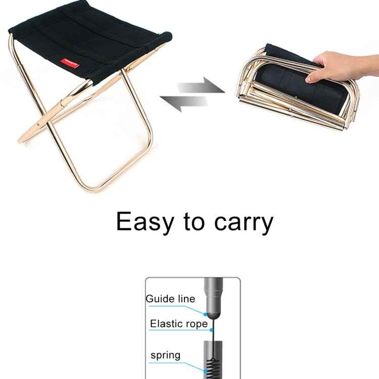 CLS Outdoor Portable Aluminum Alloy Fishing Barbecue Folding Stool, Size: 24.8*22.5*27cm