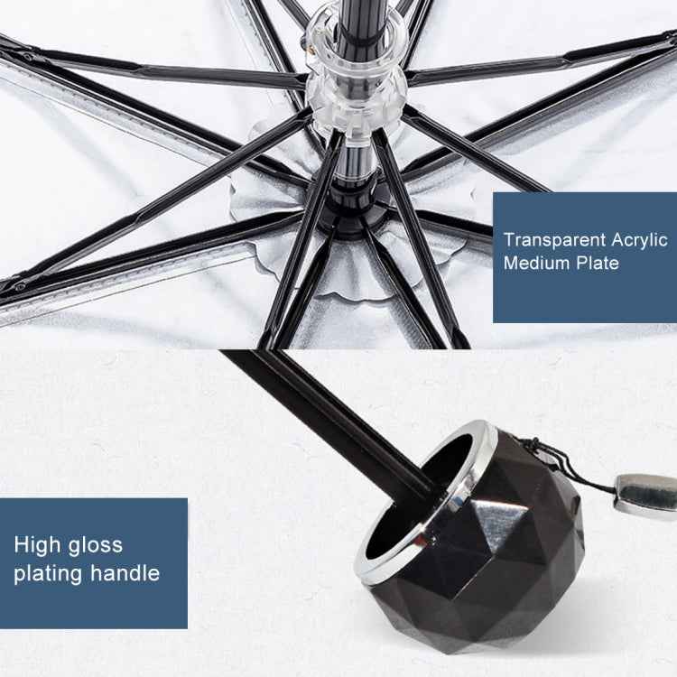 Creative Fresh Style Three Fold Silver Tape Anti Ultraviolet Sunshade Umbrella