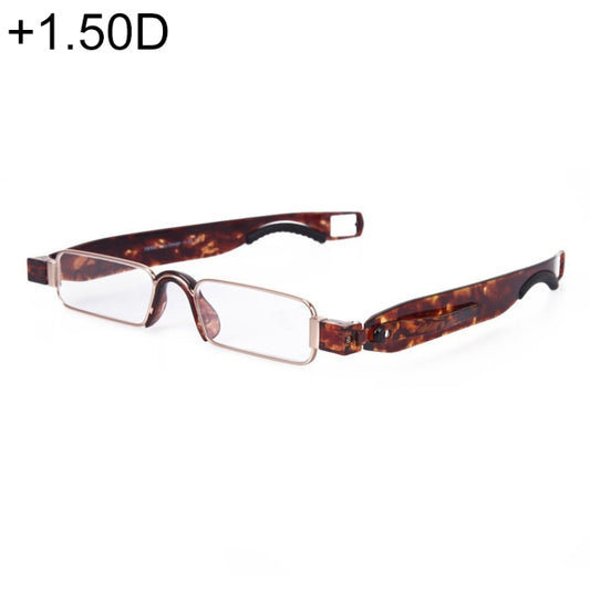 Portable Folding 360 Degree Rotation Presbyopic Reading Glasses with Pen Hanging, +1.50D