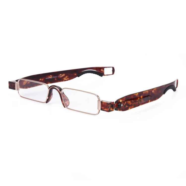 Portable Folding 360 Degree Rotation Presbyopic Reading Glasses with Pen Hanging, +1.50D