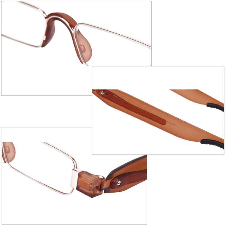 Portable Folding 360 Degree Rotation Presbyopic Reading Glasses with Pen Hanging, +1.50D