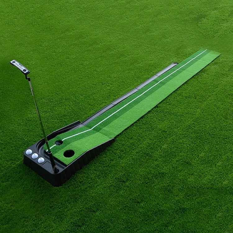 PGM Golf Mini Putting Mat Push Rod Trainer 2.5m, with Auto Ball Return Fairway