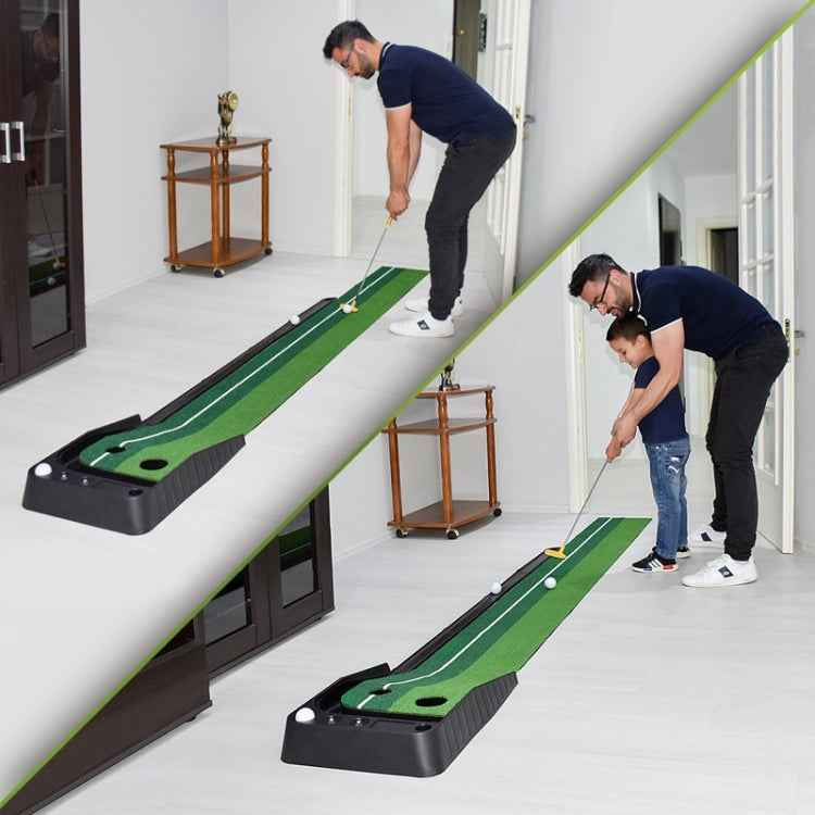 PGM Golf Mini Putting Mat Push Rod Trainer 2.5m, with Auto Ball Return Fairway