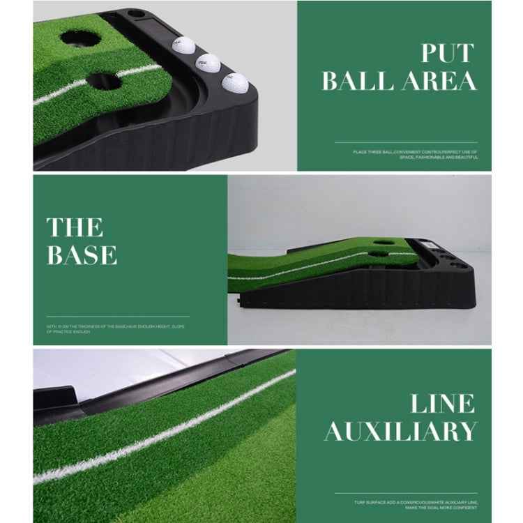 PGM Golf Mini Putting Mat Push Rod Trainer 2.5m, with Auto Ball Return Fairway