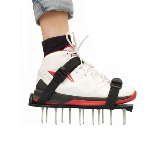 Garden Lawn Garden Tools Grass Ripper Spiked Shoes with 4 Plastic Buckles