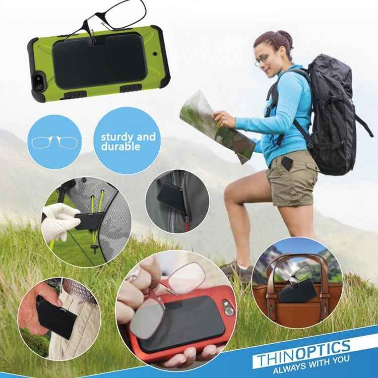 Ultra Thin High-definition Nose Resting Card Style Portable Presbyopic Hypermetropic Reading Glasses, +1.50D