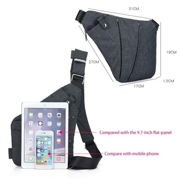 Multi-Function Portable Anti-theft Polyester Business Chest Bag Outdoor Sports Left Shoulder Bag for Men