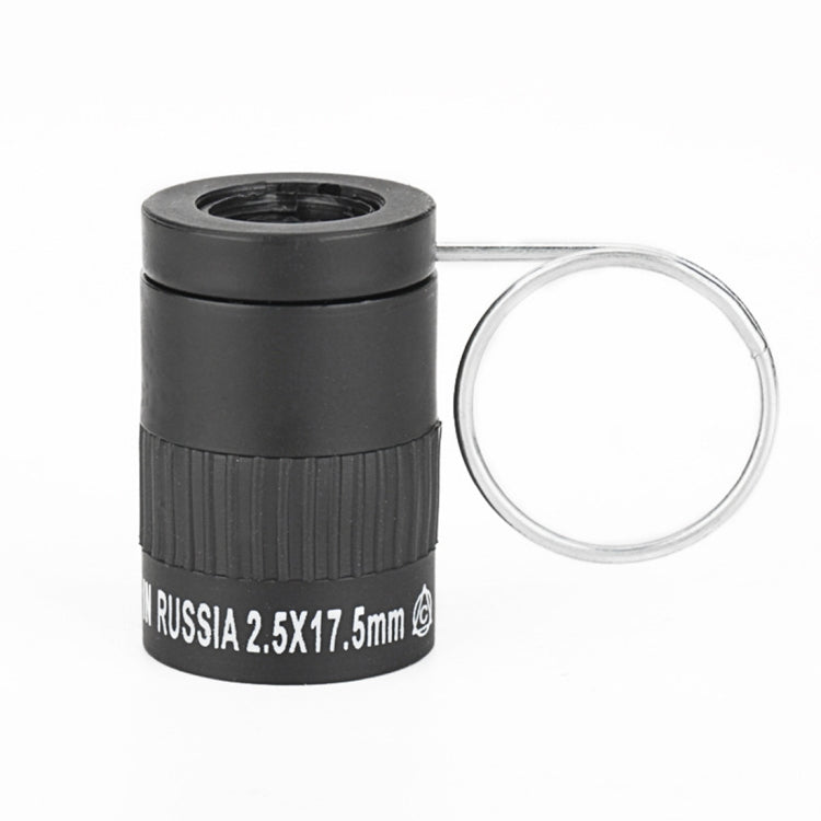 2.5x17.5mm Mini Pocket Miniature Telescope with Finger Buckle, 2.5x17.5 Black, 2.5x17.5 Gold