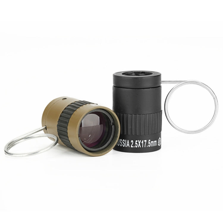 2.5x17.5mm Mini Pocket Miniature Telescope with Finger Buckle, 2.5x17.5 Black, 2.5x17.5 Gold