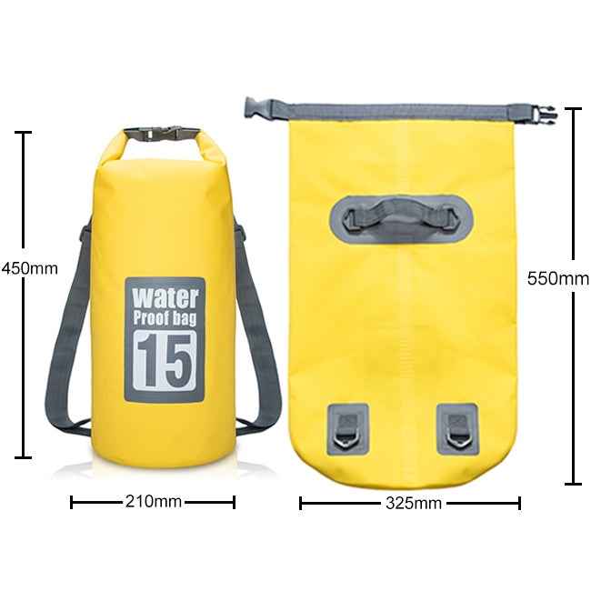 Outdoor Waterproof Dry Dual Shoulder Strap Bag Dry Sack, Capacity: 15L