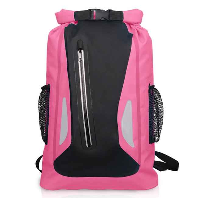 Outdoor Waterproof Dry Dual Shoulder Strap Bag Dry Sack PVC Barrel Bag, Capacity: 25L