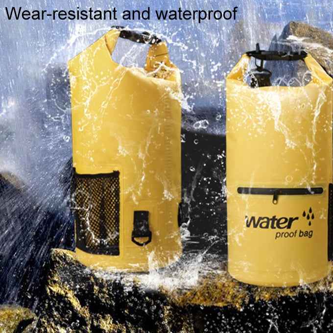 Outdoor Waterproof Dry Dual Shoulder Strap Bag Dry Sack PVC Barrel Bag, Capacity: 10L