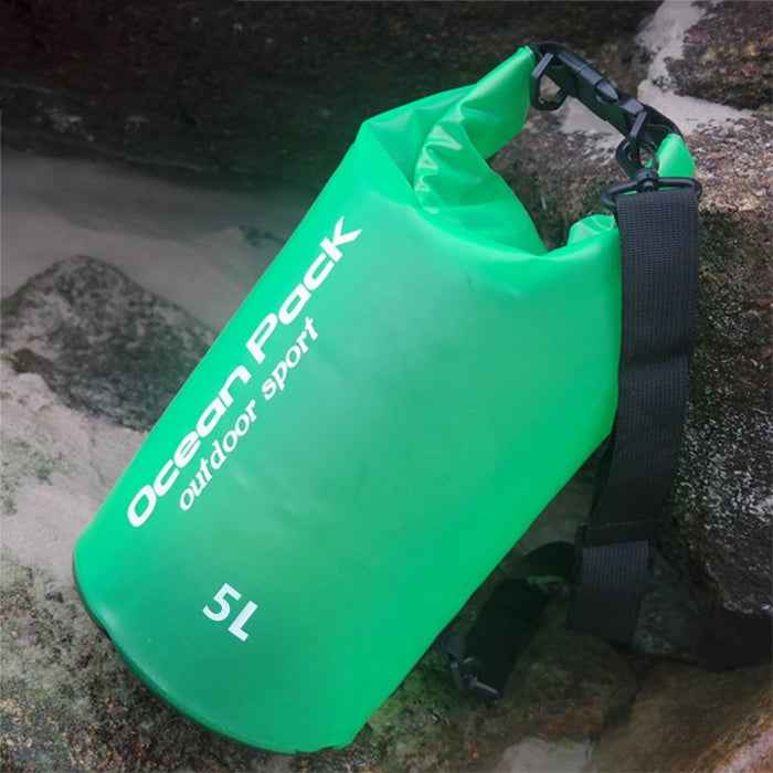 Outdoor Waterproof Single Shoulder Dry Bag Dry Sack PVC Barrel Bag, Capacity: 5L