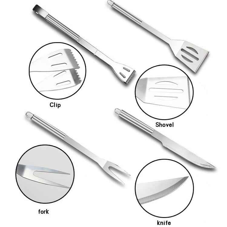 18 in 1 Outdoor Tableware Set Camping Barbecue Tableware Picnic Tool Set with Thermometer
