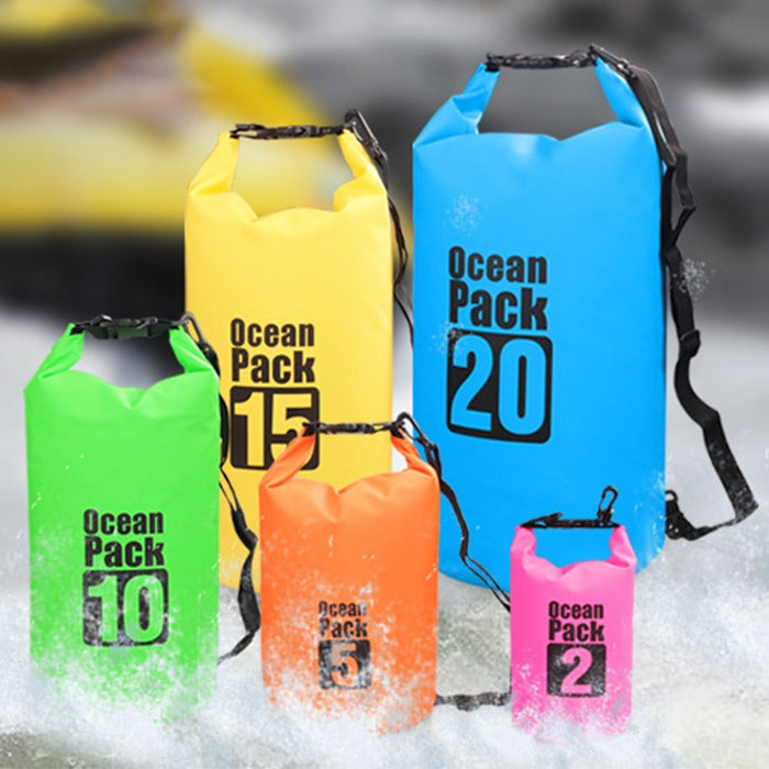 Outdoor Waterproof Single Shoulder Bag Dry Sack PVC Barrel Bag, Capacity: 5L