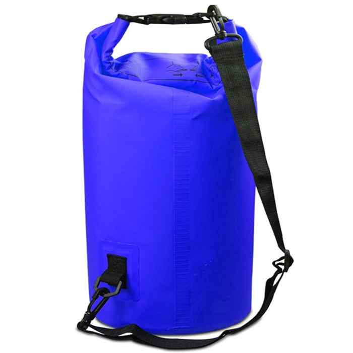 Outdoor Waterproof Double Shoulder Bag Dry Sack PVC Barrel Bag, Capacity: 20L