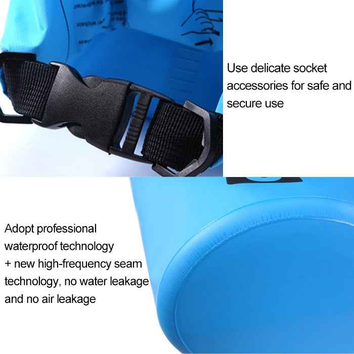 Outdoor Waterproof Double Shoulder Bag Dry Sack PVC Barrel Bag, Capacity: 20L