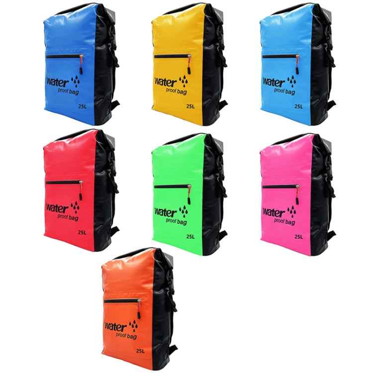 Outdoor Folding Double Shoulder Bag Dry Sack PVC Waterproof  Backpack, Capacity: 25L