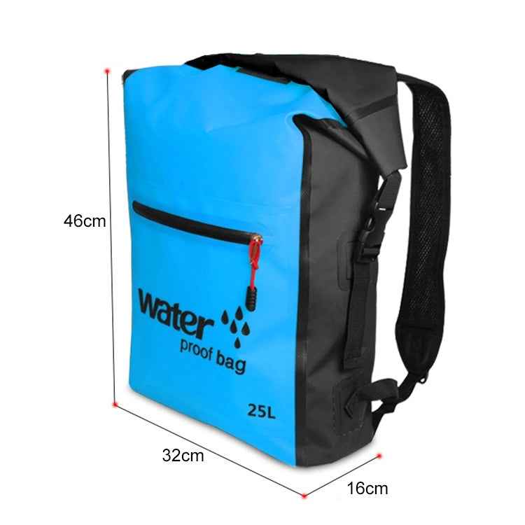 Outdoor Folding Double Shoulder Bag Dry Sack PVC Waterproof  Backpack, Capacity: 25L