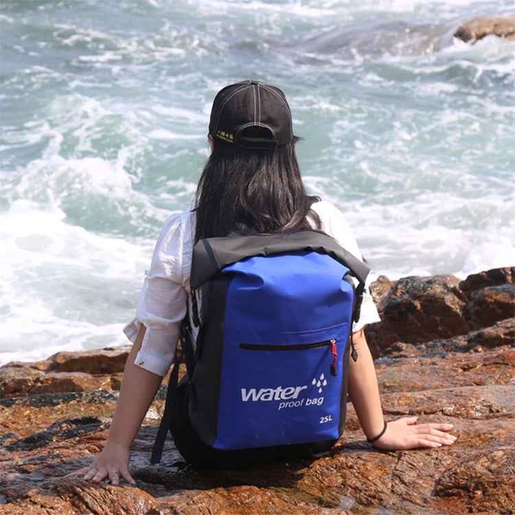 Outdoor Folding Double Shoulder Bag Dry Sack PVC Waterproof  Backpack, Capacity: 25L
