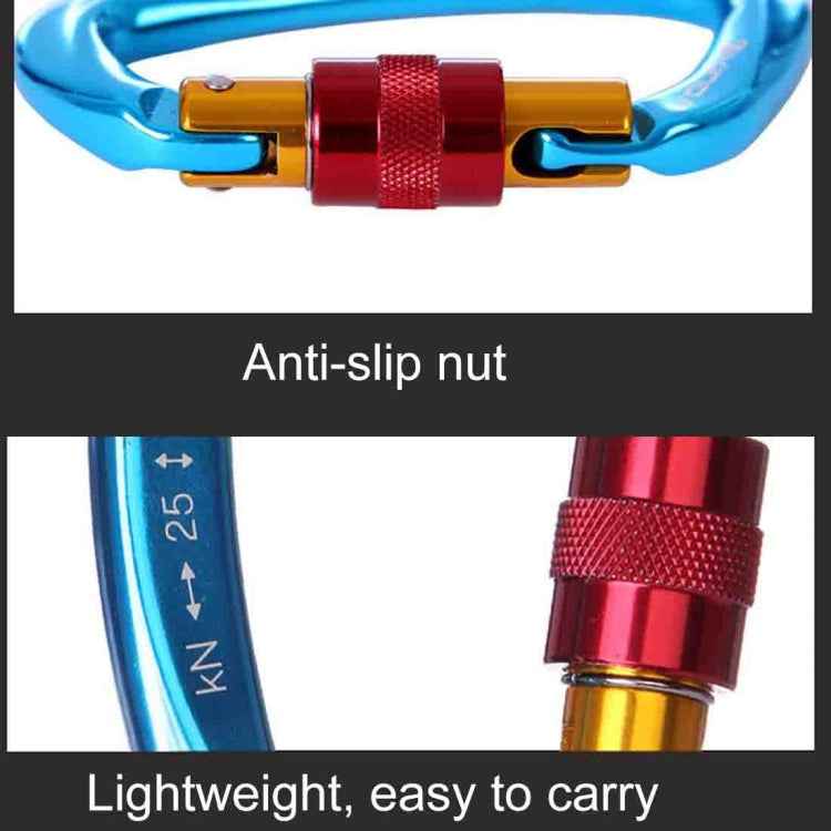 XINDA XD-Q9628 Professional Climbing D-shaped Master Lock Carabiner Safety Buckle Outdoor Climbing Equipment Supplies