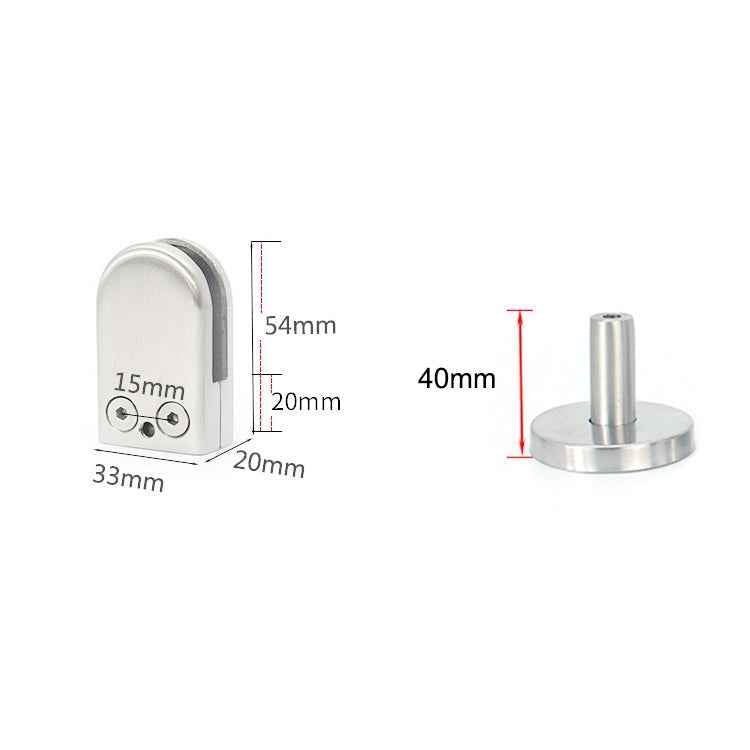 304 Stainless Steel Glass Fish Mouth Support Rod Fixing Clip with 14x40mm Rod, Specification: S