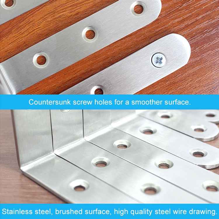10pcs Stainless Steel 90 Degree Angle Bracket,Corner Brace Joint Bracket Fastener Furniture Cabinet Screens Wall (50mm)