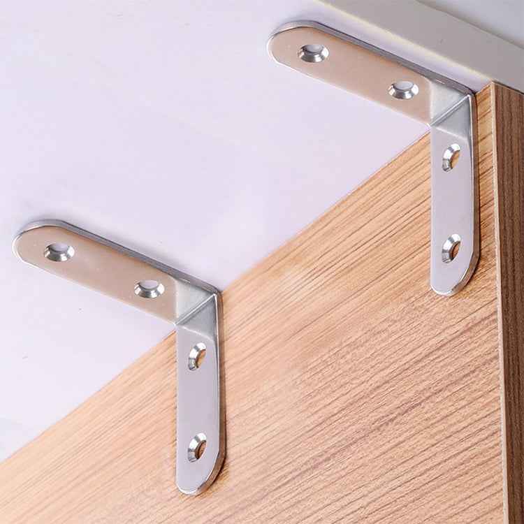 10pcs Stainless Steel 90 Degree Angle Bracket,Corner Brace Joint Bracket Fastener Furniture Cabinet Screens Wall (50mm)