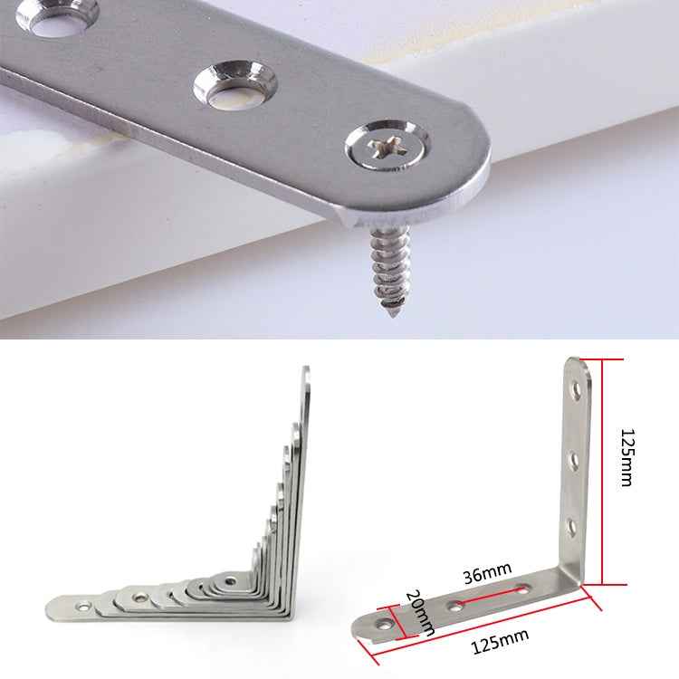 2pcs Stainless Steel 90 Degree Angle Bracket,Corner Brace Joint Bracket Fastener Furniture Cabinet Screens Wall (125mm)