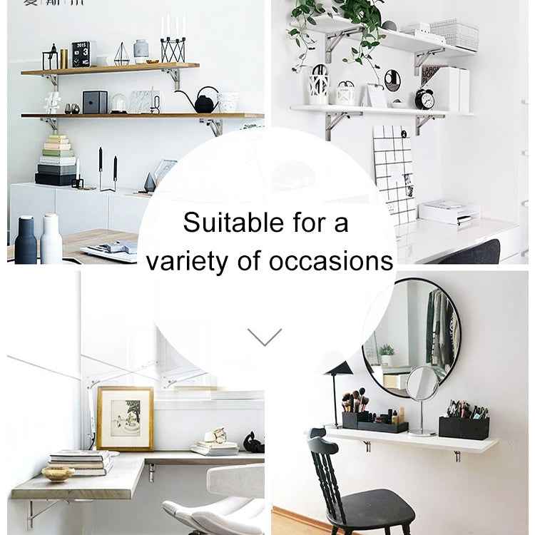 2 PCS 10 inch K Type Wall-mounted Foldable Stainless Steel Spring Storage Shelf for Dining Table