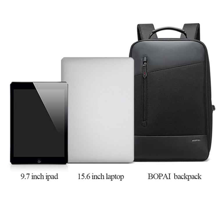 Bopai 851-009911 Business Anti-theft Waterproof Large Capacity Double Shoulder Bag,with USB Charging Port, Size: 30.5x13x45cm