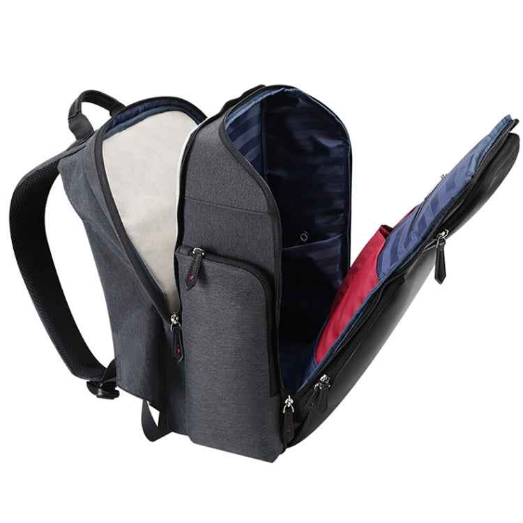 Bopai 851-010128 Business Anti-theft Waterproof Large Capacity Double Shoulder Bag,with USB Charging Port, Size: 34x19x43cm