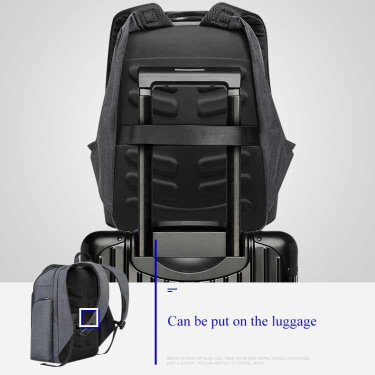 Bopai 851-010128 Business Anti-theft Waterproof Large Capacity Double Shoulder Bag,with USB Charging Port, Size: 34x19x43cm