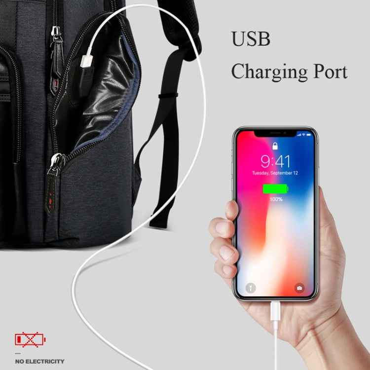 Bopai 851-014318 Fashion Outdoor Breathable Waterproof Anti-theft Three-layer Large Capacity Double Shoulder Bag,with USB Charging Port, Size: 31x17x44cm