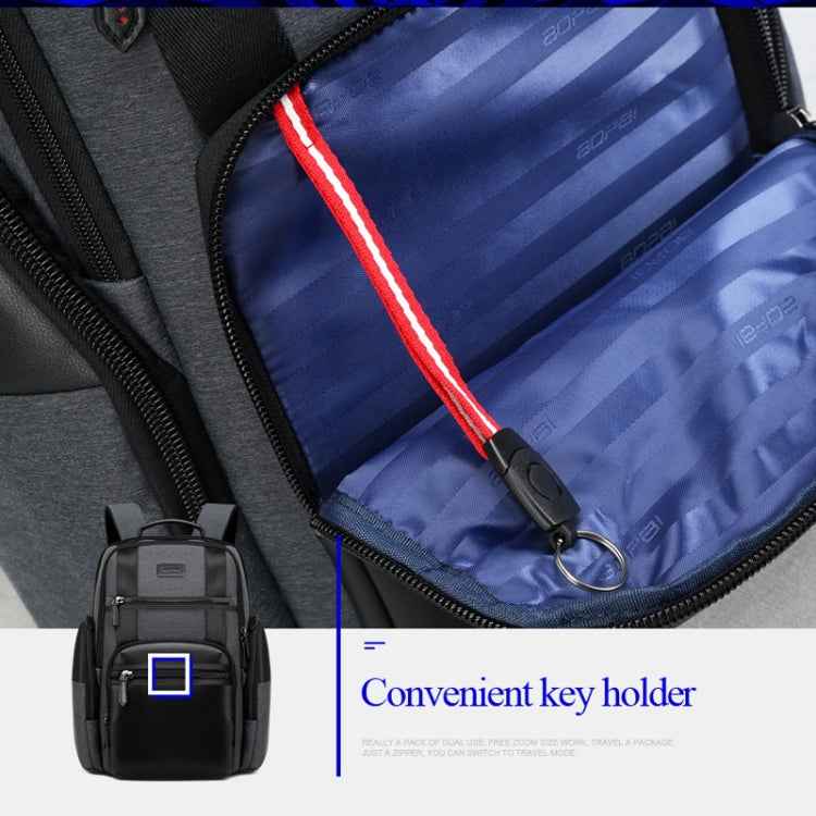 Bopai 851-014318 Fashion Outdoor Breathable Waterproof Anti-theft Three-layer Large Capacity Double Shoulder Bag,with USB Charging Port, Size: 31x17x44cm