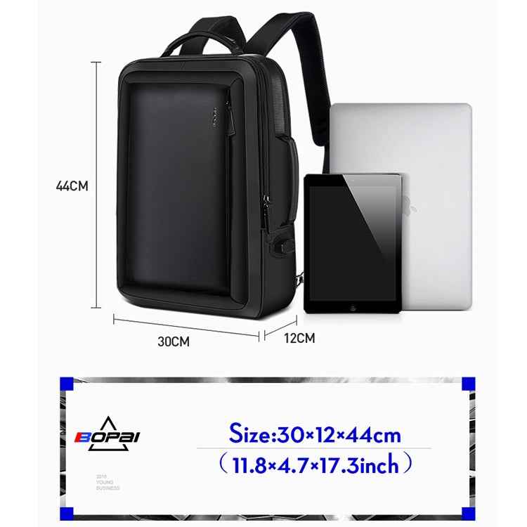 Bopai 751-006551 Large Capacity Business Casual Breathable Laptop Backpack with External USB Interface, Size: 30 x 12 x 44cm