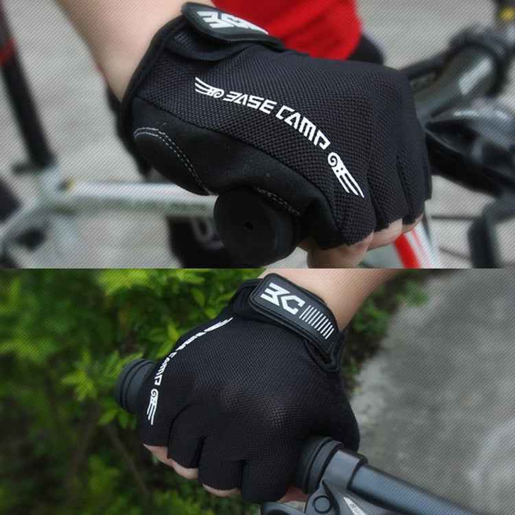 BaseCamp BC-204 Bicycle Half Finger Gloves Lycra Fabric Cycling Gloves, Size: L