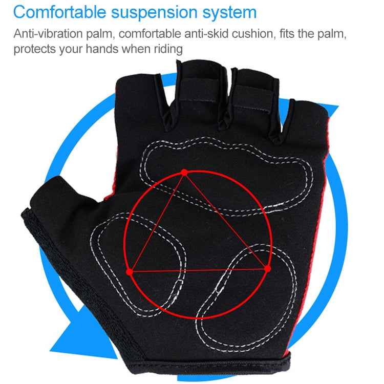 BaseCamp BC-204 Bicycle Half Finger Gloves Lycra Fabric Cycling Gloves, Size: L