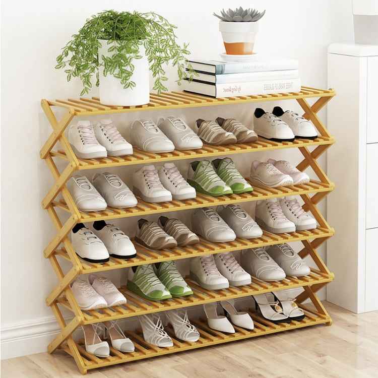 6-Layer Balcony Living Room Collapsible Solid Wood Flower Stand Potted Planting Shelves, Length: 100cm