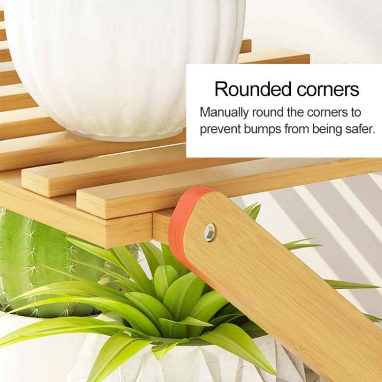 6-Layer Balcony Living Room Collapsible Solid Wood Flower Stand Potted Planting Shelves, Length: 100cm