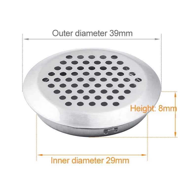 10pcs Bevel Surface 29mm Cabinet Round Air Vent Stainless Steel Louvered Grille Cover Vents with Little Holes