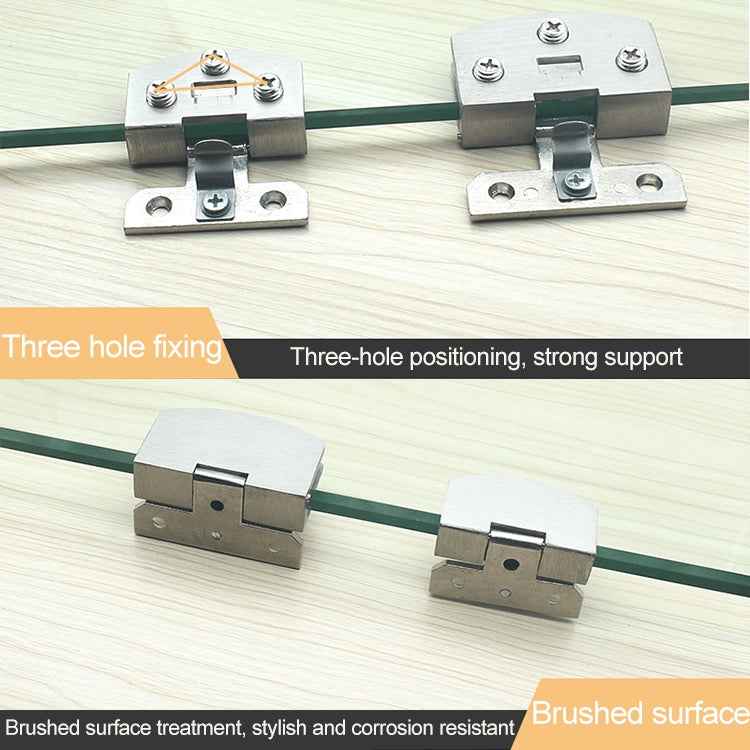 Open Hole Free Brushed Surface Glass Hinge, Size: L, 8-10mm