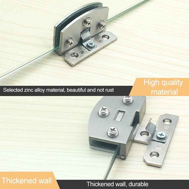 Open Hole Free Brushed Surface Glass Hinge, Size: L, 8-10mm